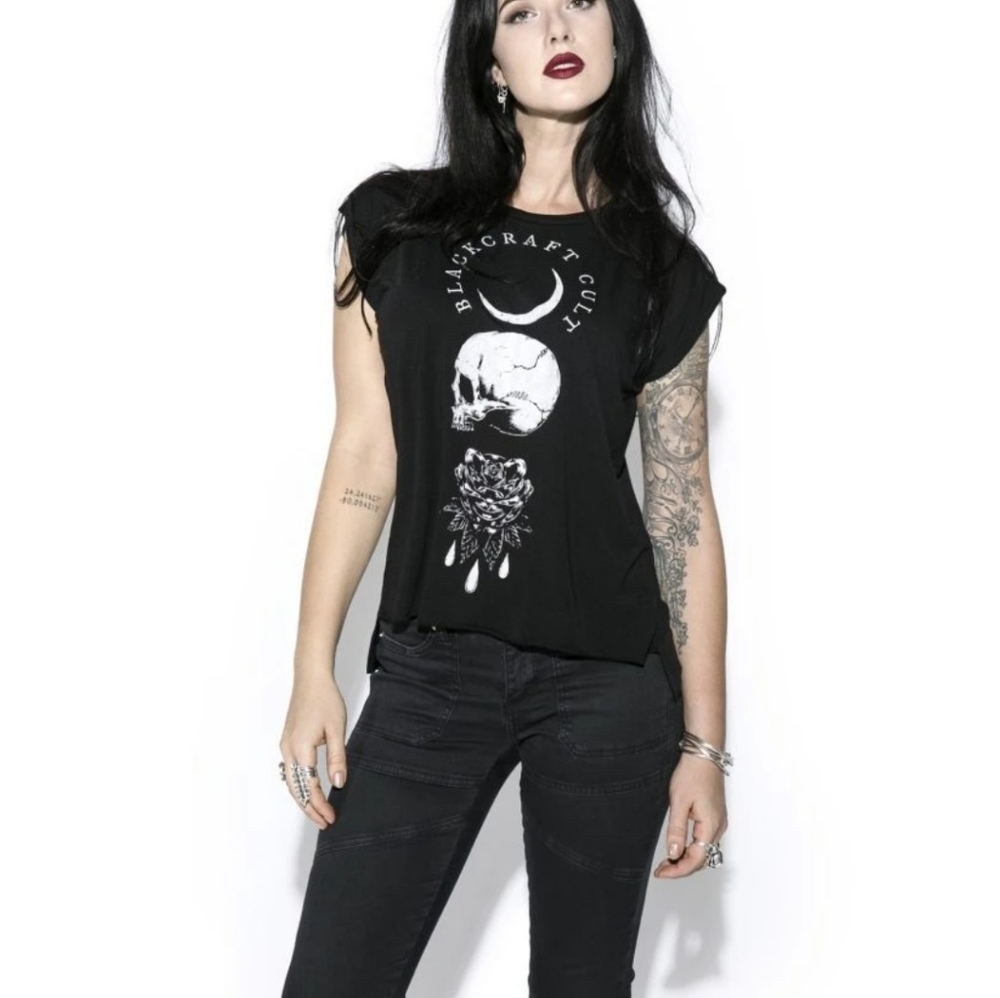 EUC Blackcraft Cult Spirits of the Dead 💀 flowy muscle tee Size Small - Picture 5 of 5